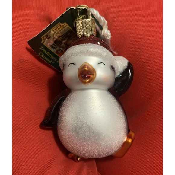 OLD WORLD CHRISTMAS DANCING PENGUIN AQUARIUM GLASS HANDPAINTED ORNAMENT 16095 - Picture 4 of 10